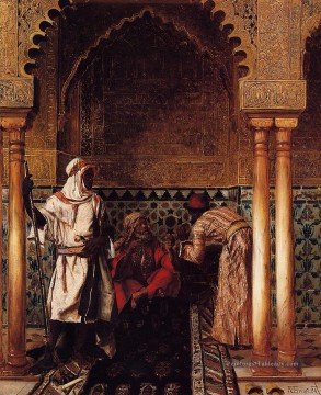 Un Arabe Sage Arabe peintre Rudolf Ernst Peinture à l'huile